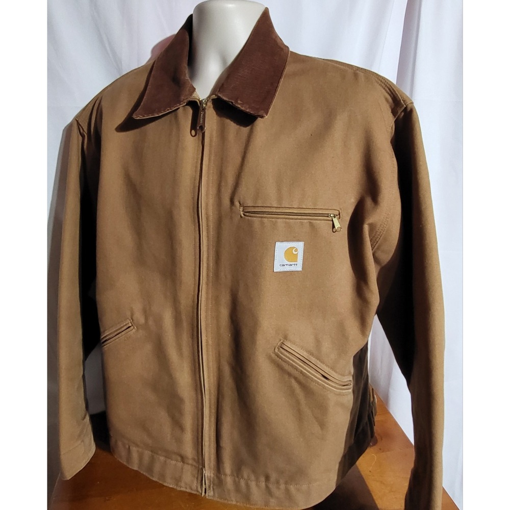 VTG Mens Carhartt 2XL Detroit Jacket J01 BRN Blanket Lined Canvas Sz 50 USA ~EUC